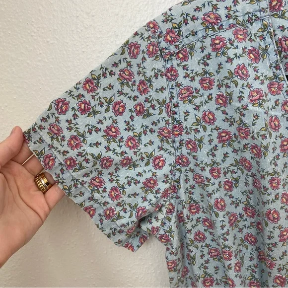 Vintage Liz Wear Floral Button Up Cottagecore Whimsical Midi Dress Size 4 Petite - Picture 7 of 11